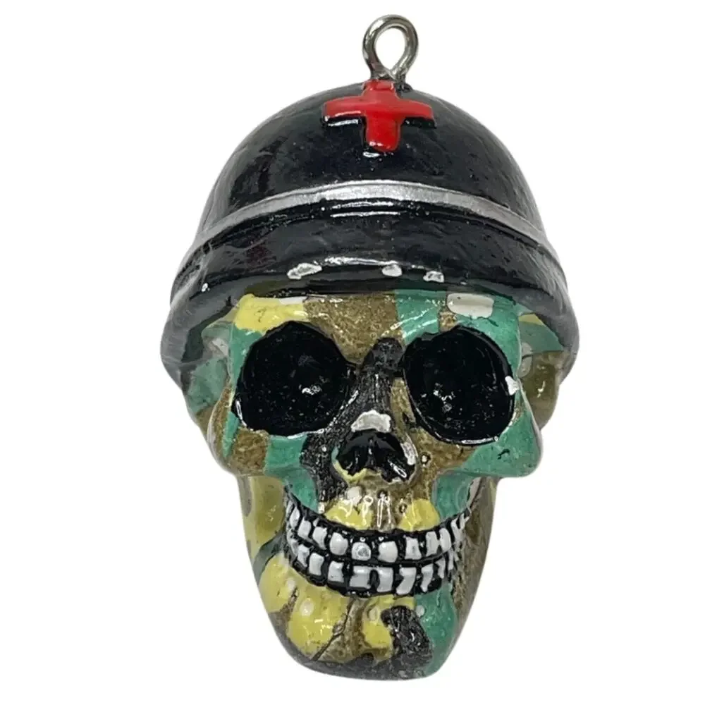 Lot of 3 Skull Head Keychain Rings 3D Skeleton Biker Death Skulls Gothic Charms